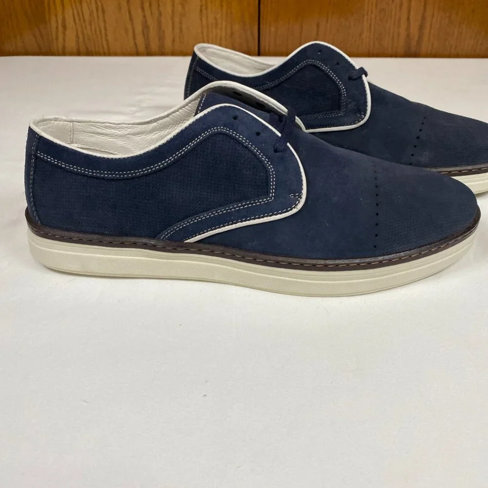 Johnston & Murphy Denby Cap Toe Casual Shoes Men's 10 Blue - Picture 2 of 14